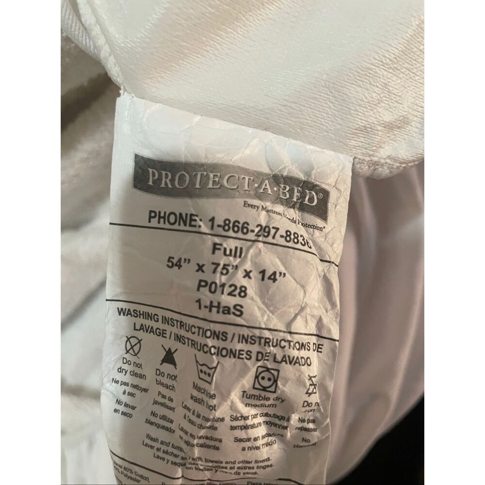 Protect-a-bed protective cover for full size bed 54x75x14” polyester/cotton - Picture 5 of 6